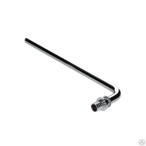 Угольник радиаторный пресс с латунной хром. трубкой 15 мм, 16х15 (300 мм. короткий) (_90_)