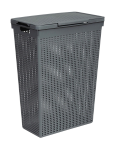 Корзина д/белья 50,0л 450*260*615мм Лофт узкая серый "ВТ" (10)