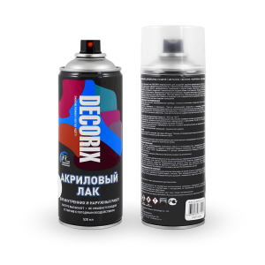 Аэрозольный лак DECORIX 520мл бесцветный глянцевый (12)
