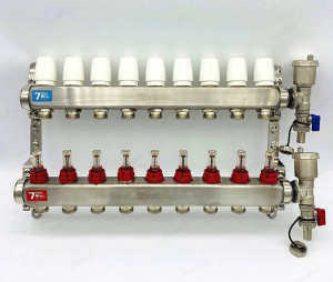Группа коллекторная VIEIR 1х9х3/4" с расходомер, дренаж. кр, воздухоотвод., нерж. сталь(_3_)