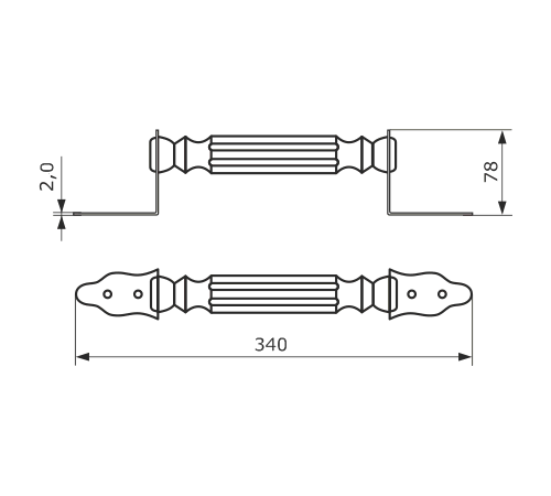 Ручка Домарт мод.8 (340) декоративная, черный