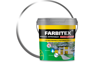 Краска Farbitex Акриловая Фасадная Белый Матов. 1кг (6)