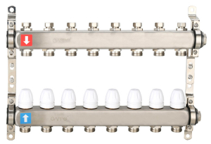 Коллектор регулируемый с запорными клапанами Нерж 8 вых GAPPO (1)