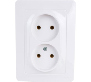 Розетка Белая 2-м СП 16А IP20 250В без заземл. без защ. шторок Blanca (15)