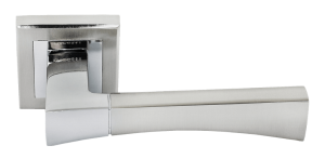 Ручка дверная RAP 12-S SN/CP, квадр накл, никель/хром (20)