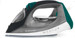 Утюг BRAYER, 2400 Вт, керамич, пар 140 г/мин, антикапля, разбрызг, 330 мл, верт отпарив.4008BR (_1_)