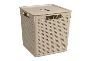 Корзина д/хранения 23,0л 294*294*301мм Лофт с/кр латте "ВТ" (9)