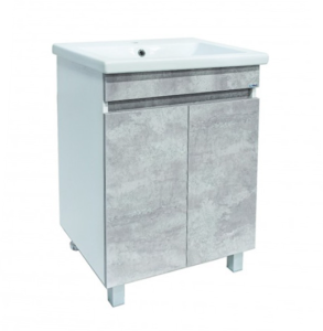 Тумба Рино 50 + ум. COMO 50/Фостер 500 фасад белый бетон/Дуб паин (1)