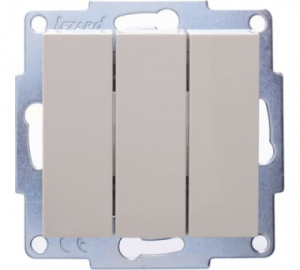 Матовое серебро выключатель 3-х клав 742-4388-109 VESNA (10шт)