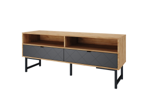 Тумба ТВА (ЛДСП Дуб Крафт золотой/МДФ Графит/МЕТАЛЛ Графитовый Муар (0053/0010/0189)) Тм025.0