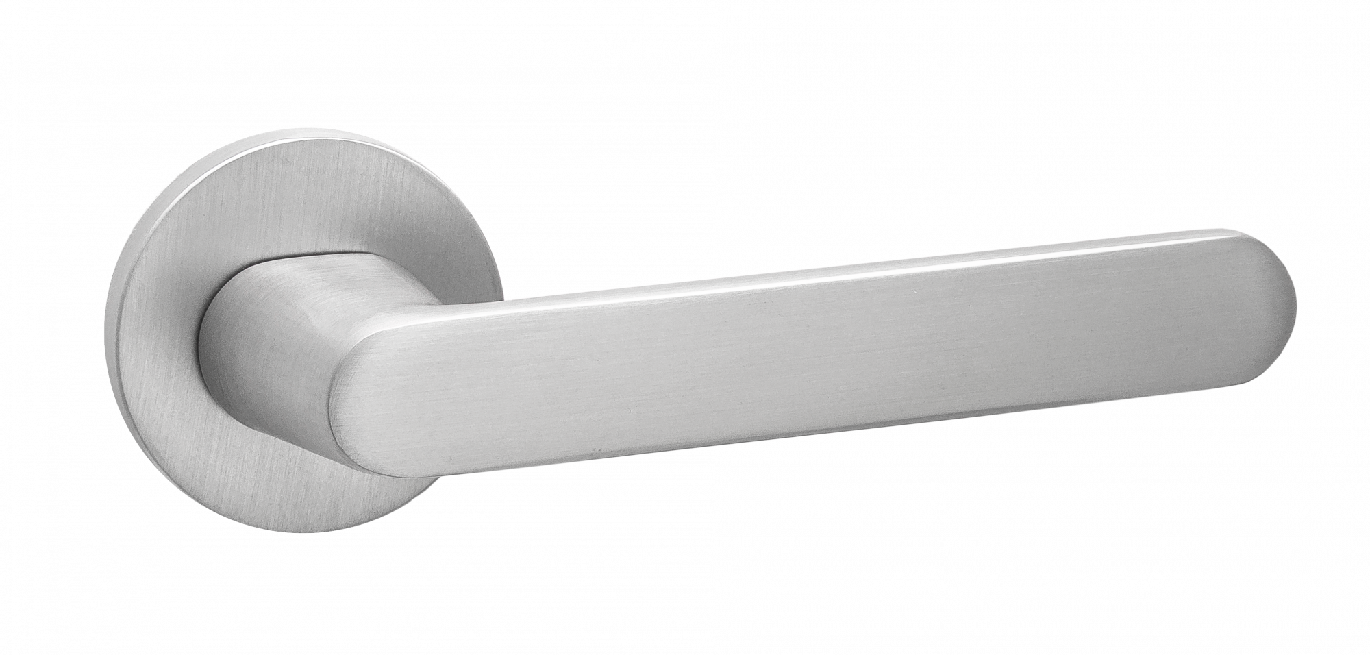 Ручка дверная Puerto SLIM 06 "Фрапе", кругл накл, супер сатин хром (20)