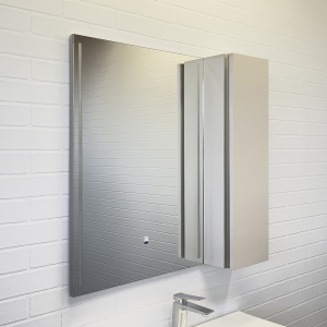 Зеркало-шкаф "Бильбао-80" серый шёлк LED-подсветка COMFORTY (1)