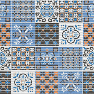 Коврик для ванной комнаты 225PT-orange-blue "ПРЕОБРАЖЕНИЕ" 0,65х15 м