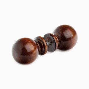 Ручка деревянная шар, лак темная (d=55мм) (40)