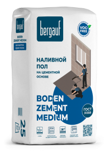 Наливной пол 20кг Boden Zement Medium BERGAUF (56)
