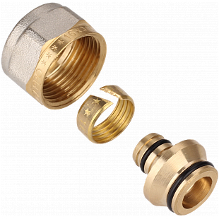 Соединитель евроконус для металлопластиковых труб Gappo 16 (2,0) мм х 3/4" (10)