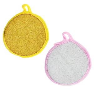 Губка для посуды поролон, d12см, 2 цвета, 1шт VETTA