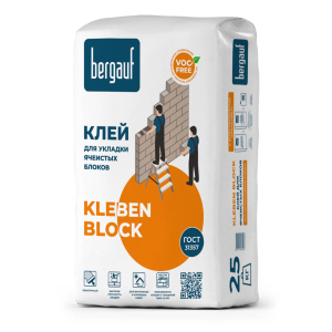 Клей 25кг для укладки ячеистых блоков Bergauf Kleben Block (56)