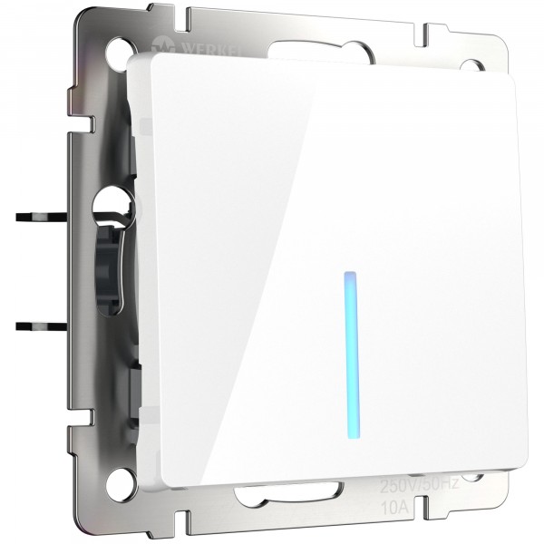 Белый выключатель Скрытой установки 1 клав С подсветкой Werkel W1110101 (10)