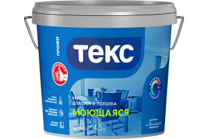 Краска ТЕКС Профи В/д Моющаяся Супербелая Матов. 4,5л=7,1кг (1/72)