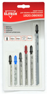 Набор 6шт,пилки д\лобзика,HCS\HSS,д\дер,пластика,металла,ламината,T344D\101B\102D\101BIF\118A\ (10)