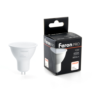 Лампа светодиодная 10Вт 4000K GU5.3 Feron Pro (10)