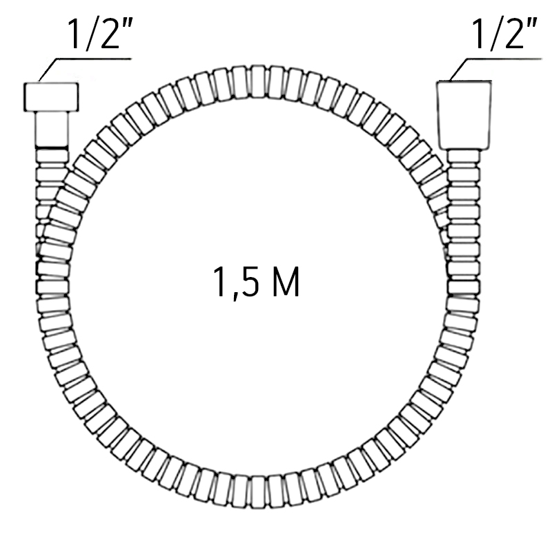 Шланг армированный Black, 1,5 м, арт. VDSR150Black, VODA2