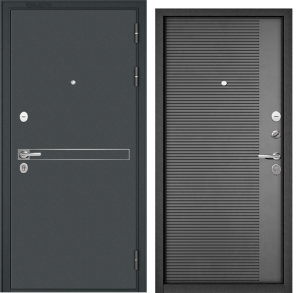 Дверь TRUST MASS Черный муар, D-4, Бетон серый, 9S-160, черн фурнитура 2050, 960 L