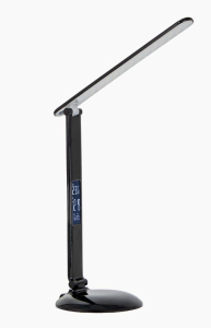 Светильник настольный светодиодный 3 ур. яркости,9 Вт, Часы, Будильник, Календарь.USB зарядка Lusott