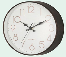 Часы настенные круглые пластиковые черные со стрелками 30 см (30)