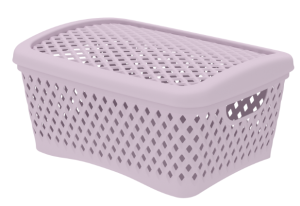 Корзинка "Ромбики" L 340*250*170мм с/кр Пепел розы (38) АП 460