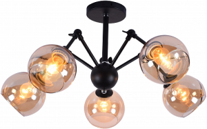 Светильник потолочный AU11042/5 BK+CR E27 5*60W Черный/Хром