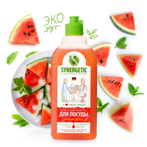 Средство для мытья посуды 0,5л арбуз SYNERGETIC(_14_)
