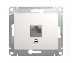 Розетка Белая 1-местная  комп СП RJ45  Glossa (10)
