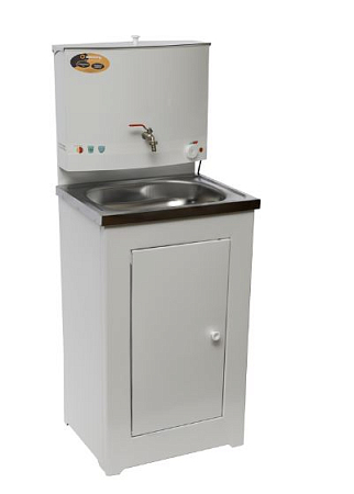 Умывальник дачный с подогревом, нержавеющая мойка 74/4/1 цвет белый