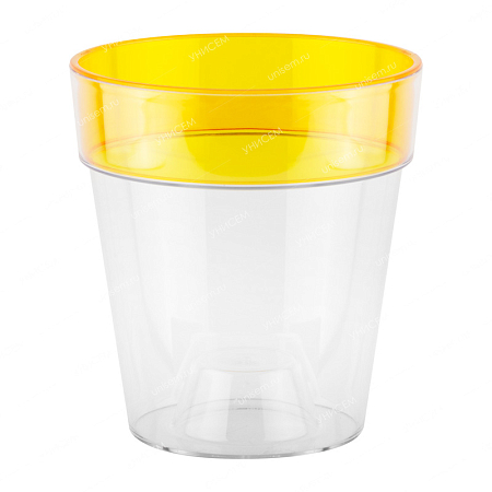 Кашпо Протея 1.4 ободок Янтарный ,орхидейный пластик.кашпо д.13,5 н.15 20ш/коробка