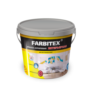 Краска Farbitex Акриловая Интерьерная Белый Матов. 6кг (1/76)