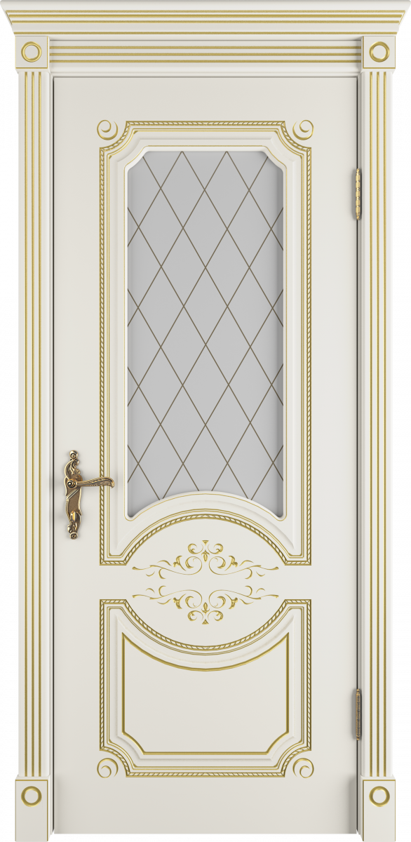 Дверь Милана Слоновая кость патина капучино 3D ПО800 бел. сатинат (Ivory)