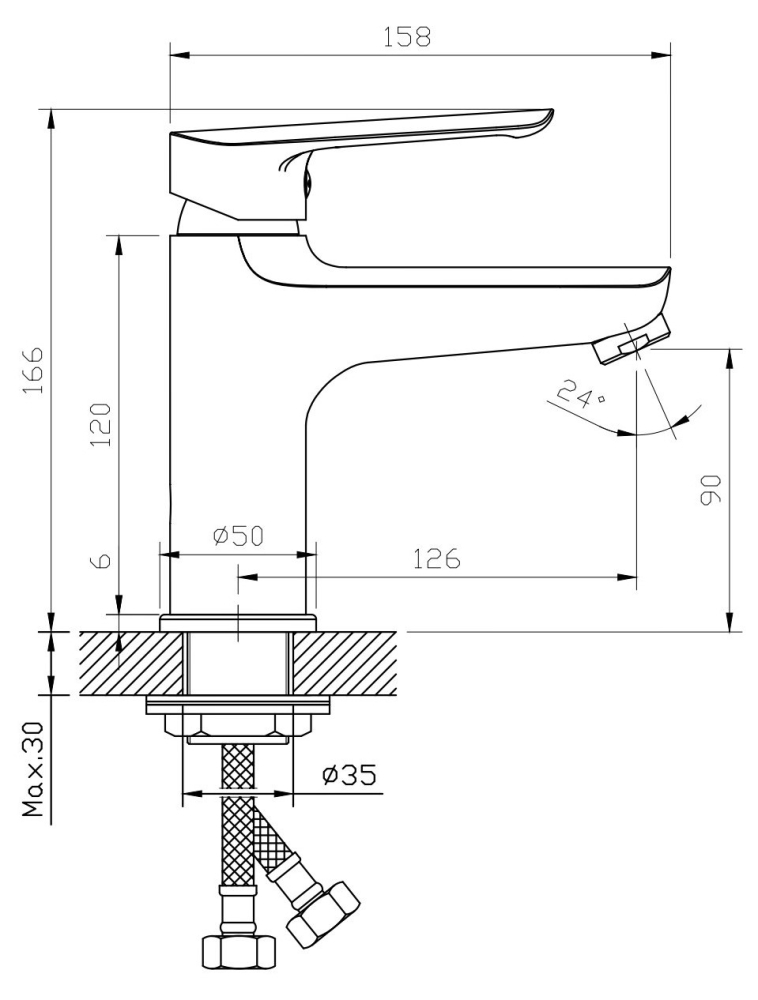 Смеситель Lagos Gun Metal для раковин, арт. LG26GM2