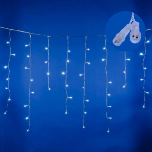 Бахрома светодиодная с эффектом мерцания 2м Белая Соединяемая IP44 (20)