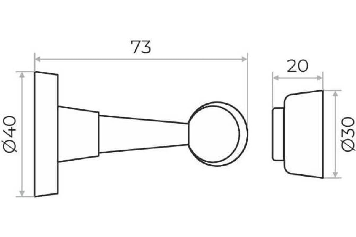 Ограничитель напольный "106" МАГНИТ хром