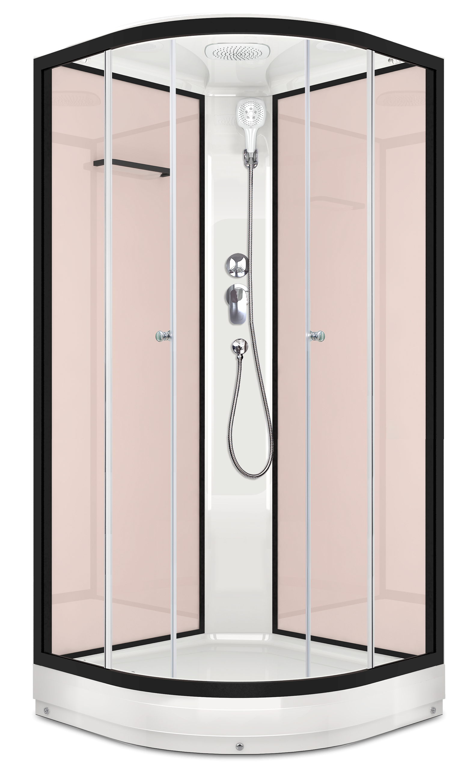 Душевая кабина Domani-Spa Delight Slim 110, Pink cappuccino просветленные стенки 100*100*218 см(_1_)