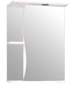 Зеркало-шкаф Волна 500 с подсветкой белый 500*716*234 (1)