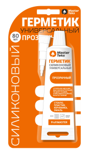 Герметик силиконовый MasterTeks ProfiMaster универсальный 80 мл прозрачный (12)