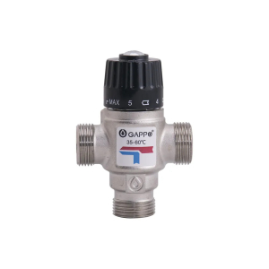 Клапан термостатический смесительный Gappo для систем отопления и ГВС 1", 35‒60 °С (1/40)
