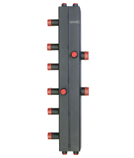 Гидравлический коллектор вертикальный, 3 контура (180мм)