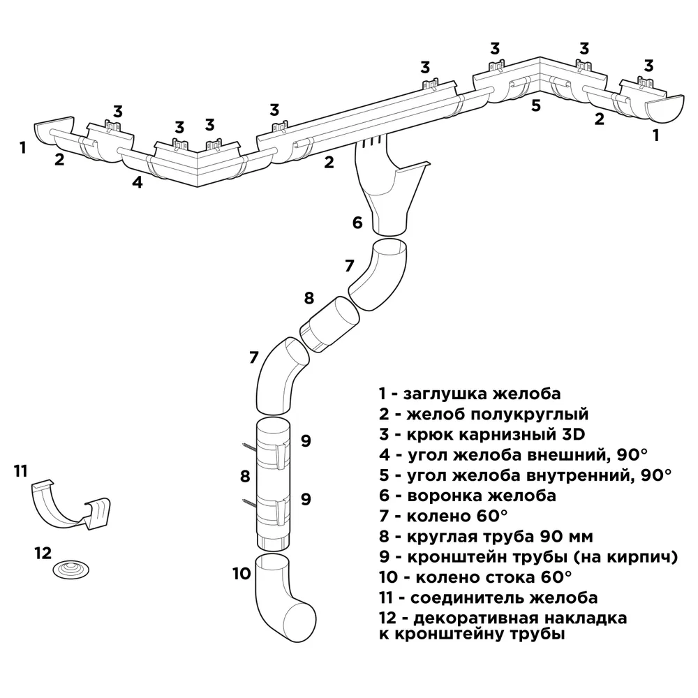 Держатель желоба ДЖф. 