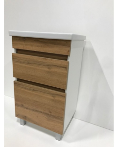 Тумба Рино 50 + ум. COMO 50/Фостер 500 фасад ясень, стенки белые (1)