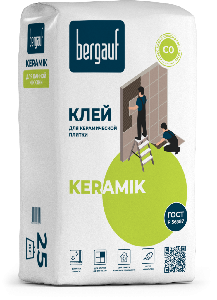 Клей плиточный 25кг   Keramik BERGAUF (56)