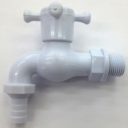 Кран пластиковый водоразборный, белый 20613